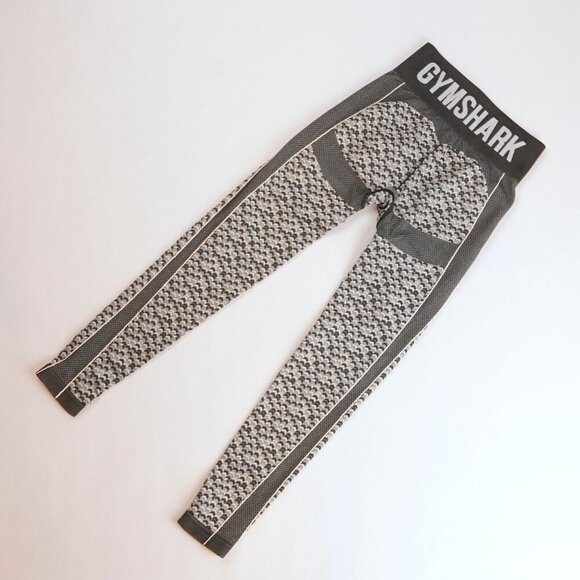 Gymshark WTFlex Seamless High Waisted Leggings Chevron Charcoal - S - EUC - Picture 3 of 5